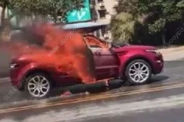 情侶吵架同歸于盡，路虎汽車起火車內兩人身亡(1)