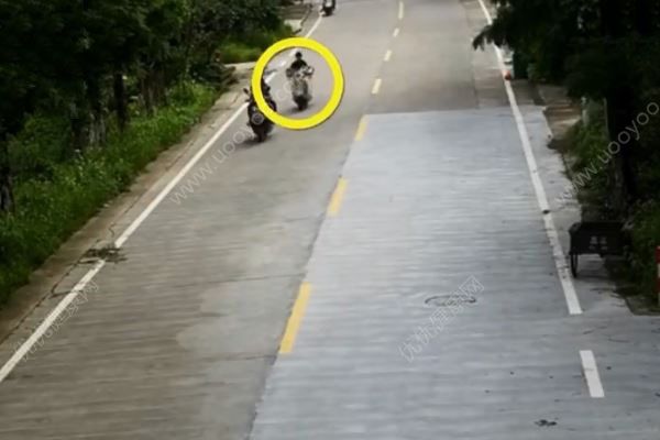 女子騎車看手機追尾前車，倒地翻滾一圈繼續看手機(1)